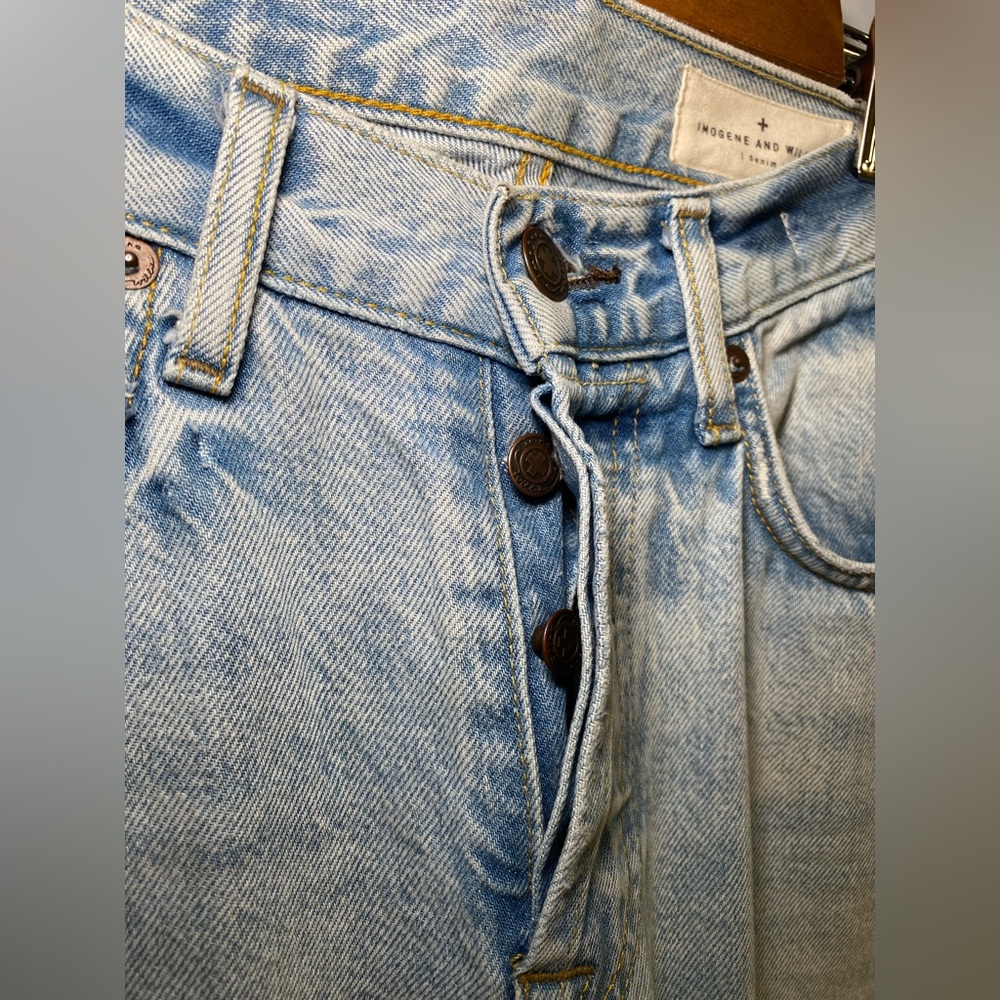 Imogene + Willie Women’s Ada Relaxed Straight Distressed Hem Jeans Size 27 - Picture 3 of 9